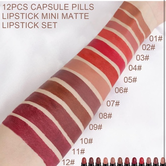 NWT DNM Beauty (12) Mini Capsule Makeup Lipstick Pills Set, Matte Lip Stain - Picture 8 of 9